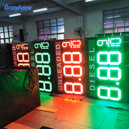 8.88 9/10 EUA LED Trocador de sinal de preço de gás/Placa numérica/Painel de estação/Tela de sete segmentos